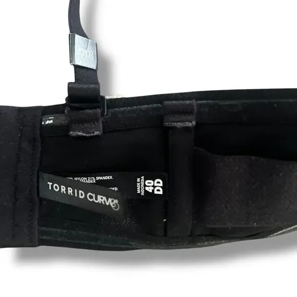 Torrid Bra Women's Plus Sz 40DD Black Curve Push-Up Strapless/Straps Underwire - Picture 2 of 14